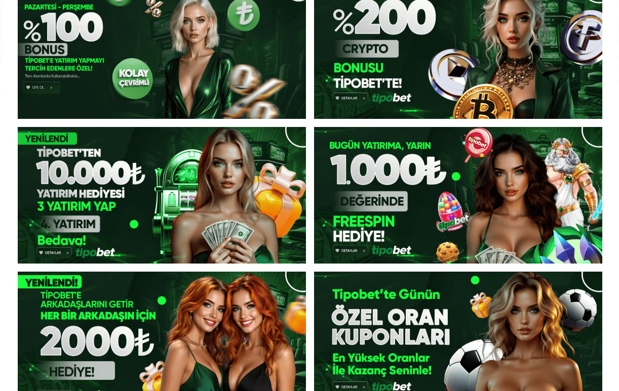 Tipobet bonus kampanya görselleri