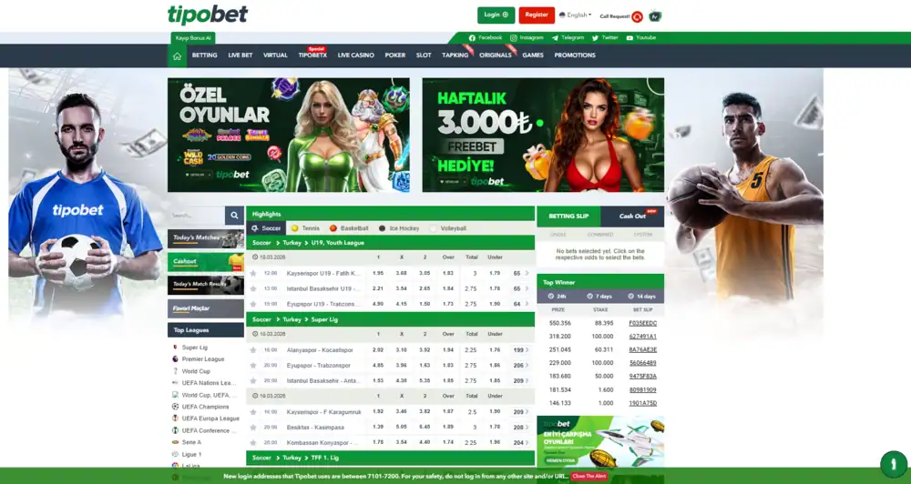 Platform ana sayfa görüntüsü