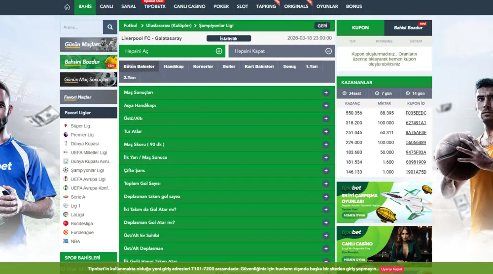 Şampiyonlar Ligi maçında açık pazar ağacı