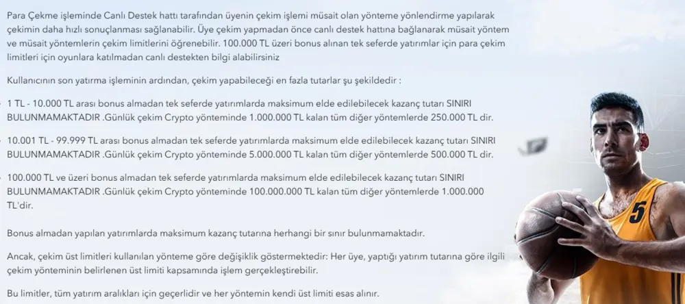 Para çekme ekranı, yöntem seçim alanı ve tutar girişi görünür